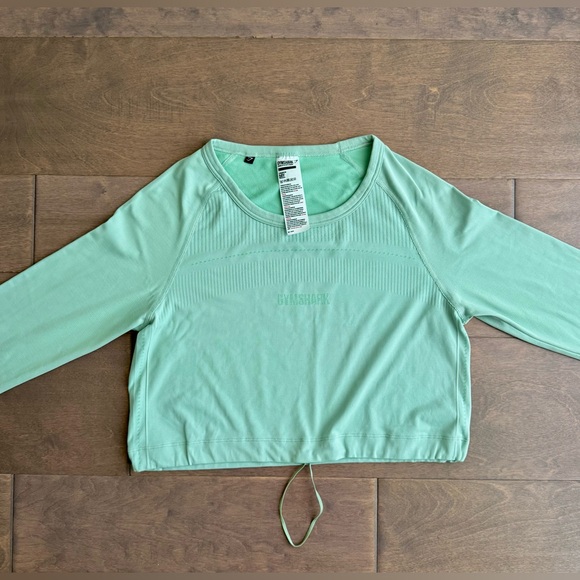 Gymshark Dry Drawstring Long Sleeve Crop Top - Picture 5 of 8